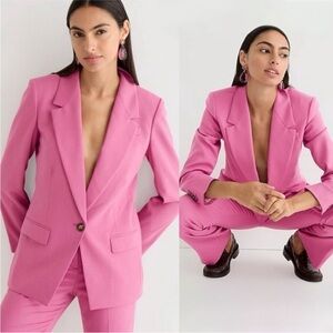 J. Crew Willa Blazer Italian City Wool Blend Blazer Jacket Pink Size 10T